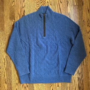 Brooks Brothers Wool Cashmere Quilted Half-Zip XL, NWT